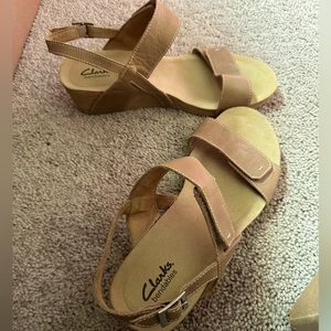 Brown Clark Sandals Size 10